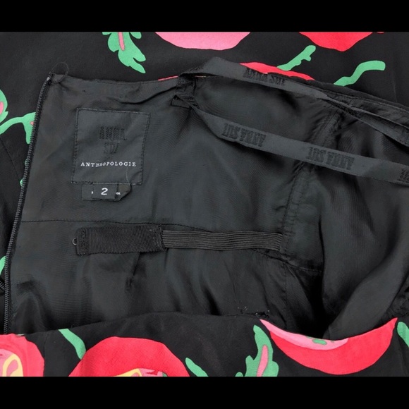 Anna Sui Anthropologie strapless silk poppy dress - Picture 4 of 4